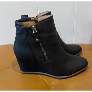 Naturalizer Womens Wedge Booties Side Zip‎ Black Size 7